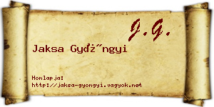 Jaksa Gyöngyi névjegykártya