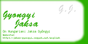 gyongyi jaksa business card